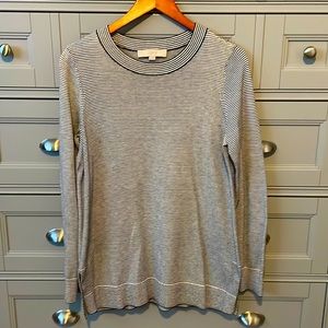 Loft striped knit sweater, black and white, size medium